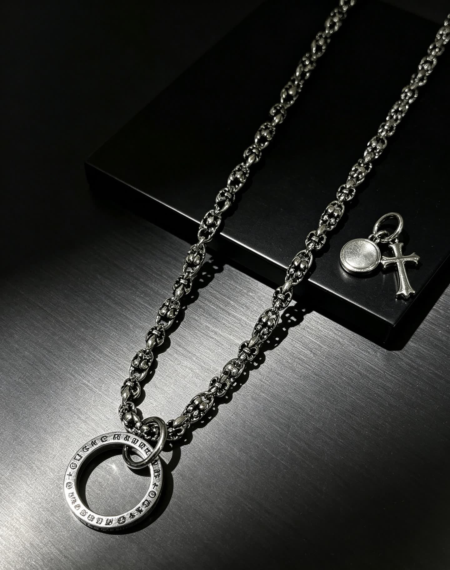 Chrome Hearts Sterling Silver Fleur-de-lis Chain Necklace